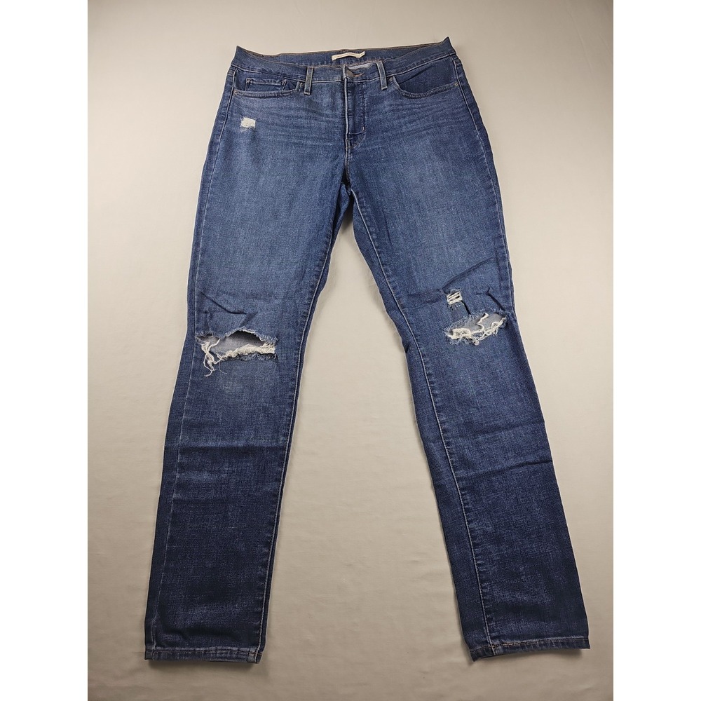 Levi's 311 Women's Jean's Size 32 Stretch Shaping Skinny Distressed Dark Wash